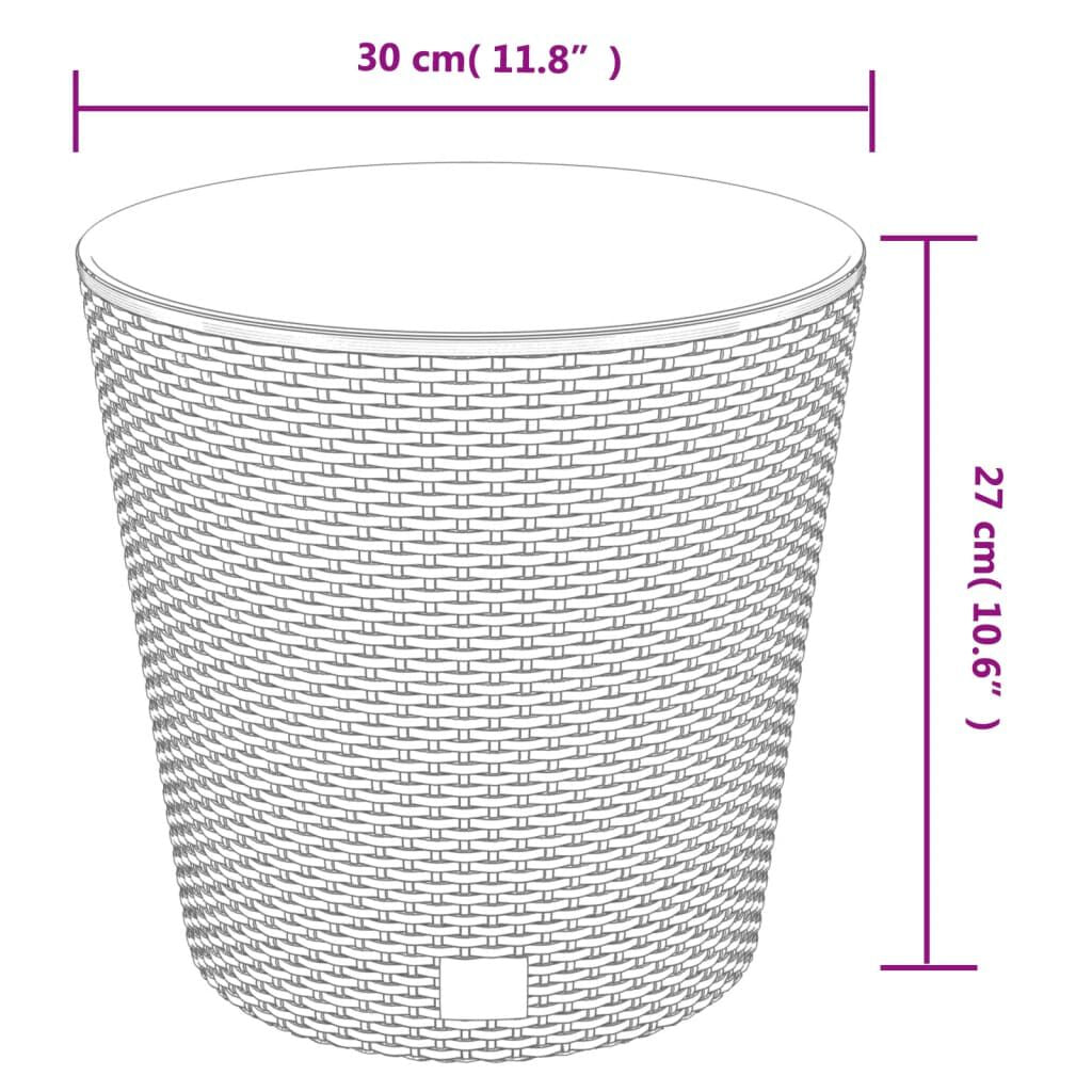 Pflanzkübel Mit Herausnehmbaren Einsatz Weiß 15/15,3L Pp-Rattan