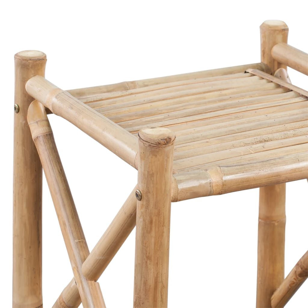 Standregal Mit 3 Böden Quadratisch Bambus