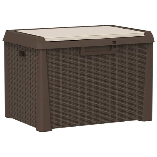 Gartentruhe Mit Sitzkissen Braun 125 L PP