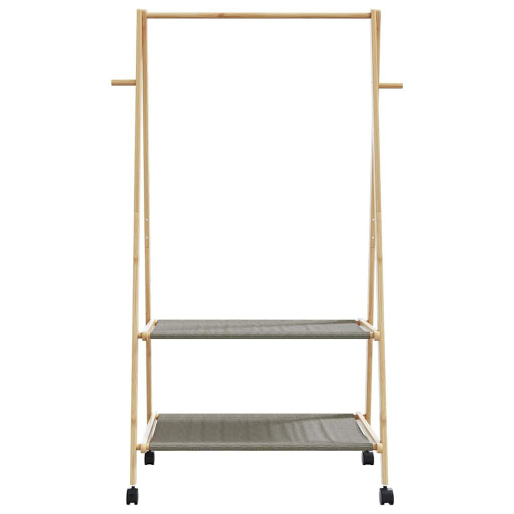Kleiderständer Mit Ablagen Und Rollen 96X45,5X155,5 Cm Bambus