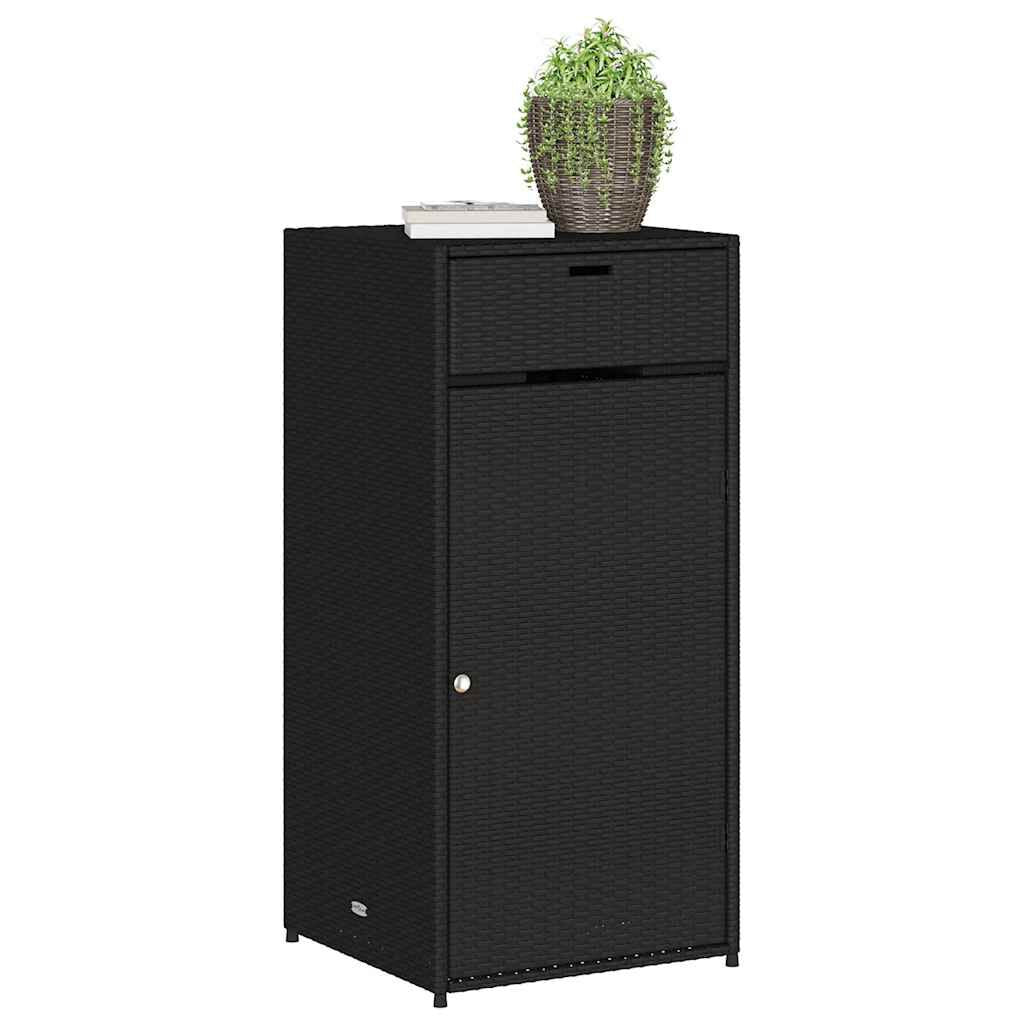 Gartenschrank Schwarz 55X55X111 Cm Poly Rattan