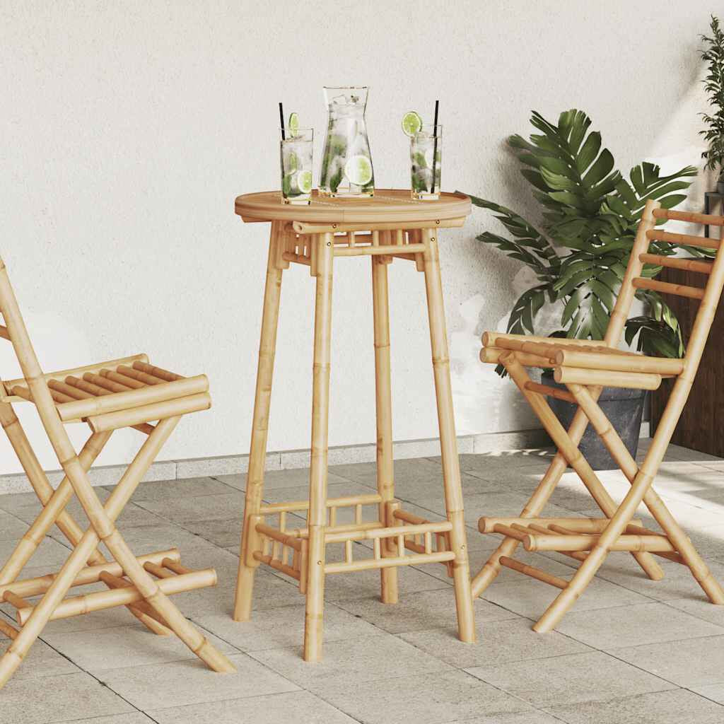 Garten-Bartisch Rund Ø55X100 Cm Bambus