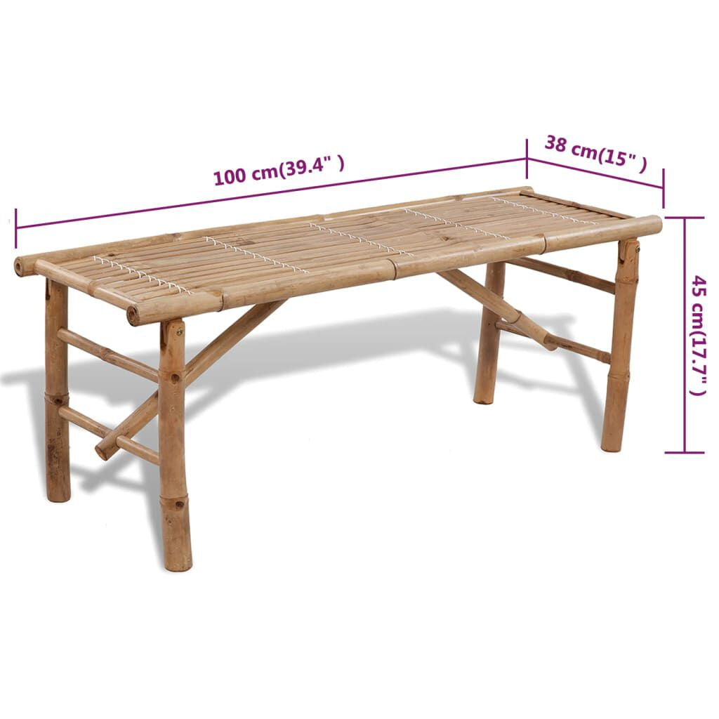 Biertisch Mit 2 Bänken 100 Cm Bambus