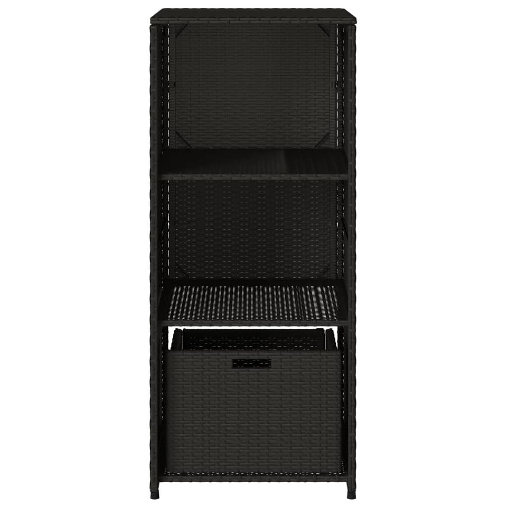 Gartenschrank Schwarz 50X55X115 Cm Poly Rattan