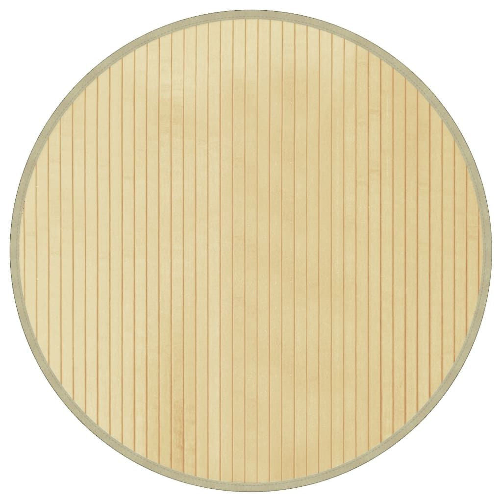 Teppich Rund Hell Natur 60 Cm Bambus
