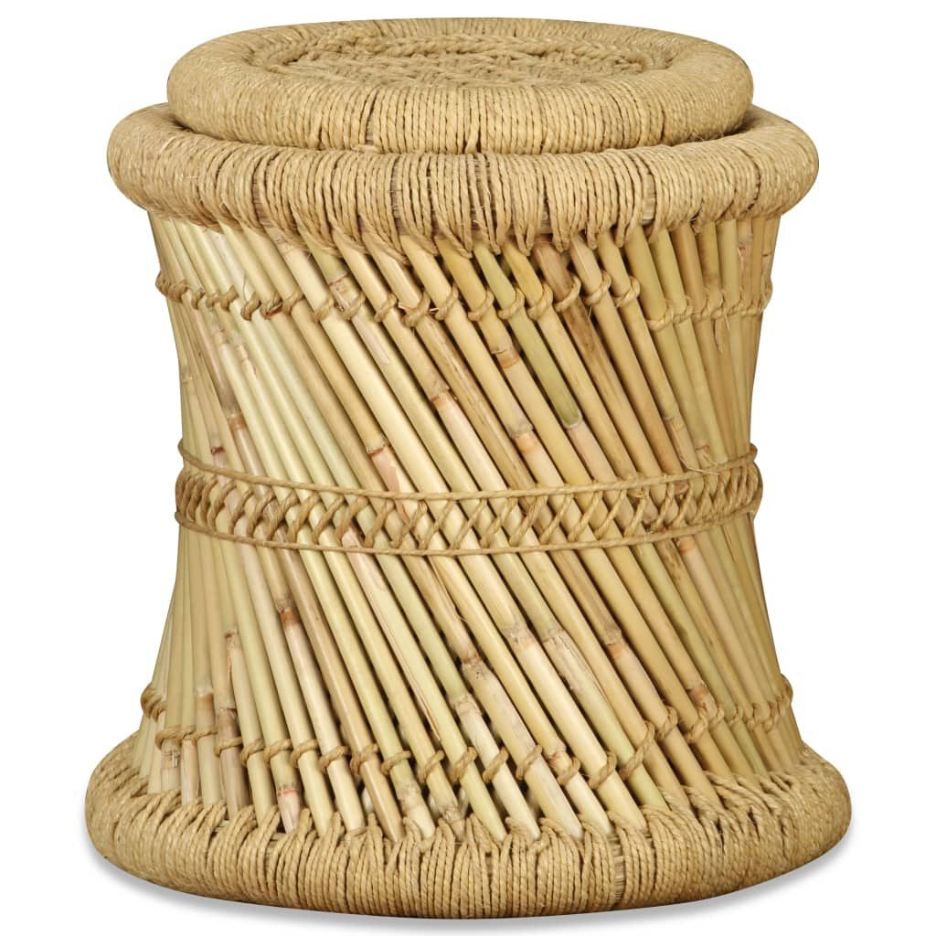 Hocker 2 Stk. Bambus Und Jute