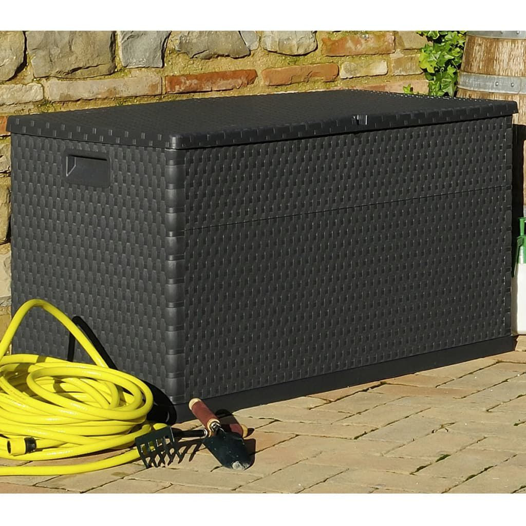 Garten-Aufbewahrungsbox Anthrazit 120X56X63 Cm PP Rattan