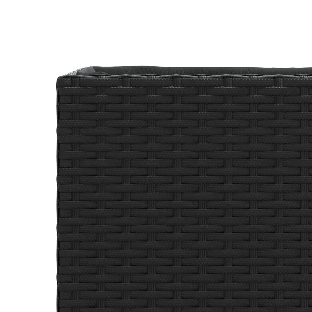 Hochbeet Mit 2 Fächern Schwarz 90X20X40 Cm Poly Rattan