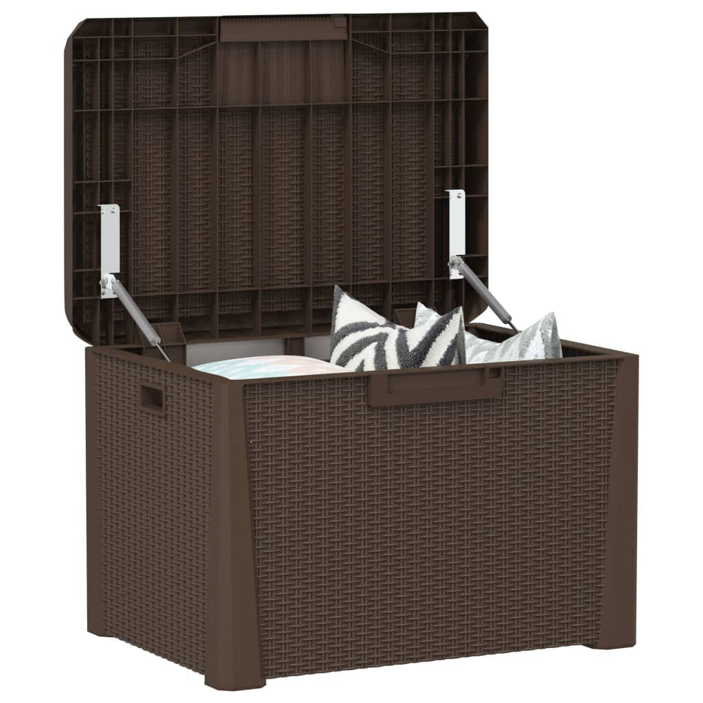 Gartentruhe Mit Sitzkissen Braun 125 L PP