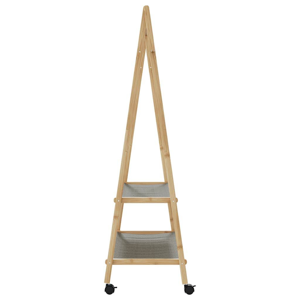 Kleiderständer Mit Ablagen Und Rollen 96X45,5X155,5 Cm Bambus