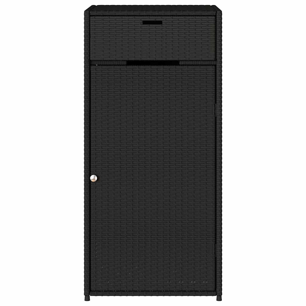 Gartenschrank Schwarz 55X55X111 Cm Poly Rattan