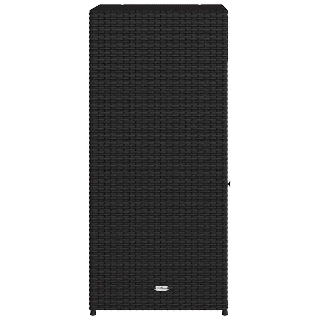 Gartenschrank Schwarz 55X55X111 Cm Poly Rattan