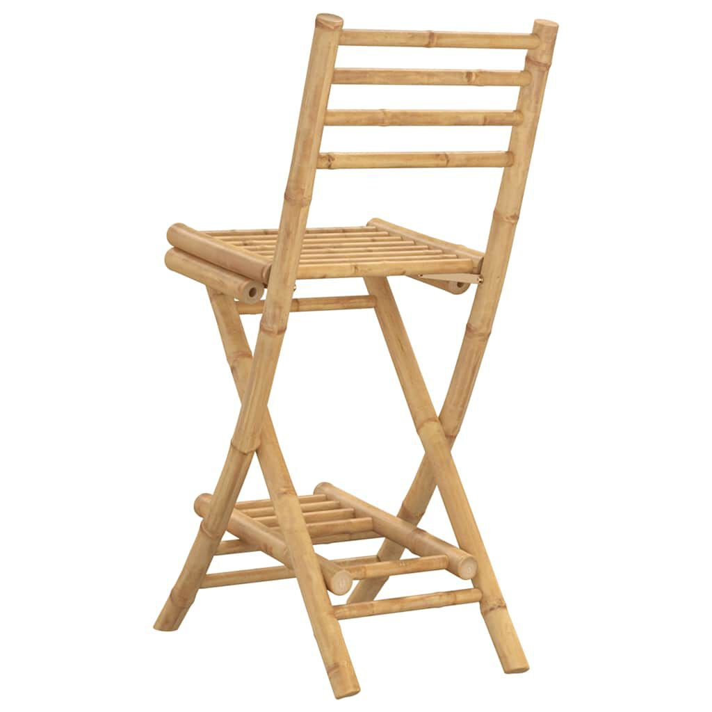 Outdoor-Barhocker Mit Fußstützen 2 Stk. Klappbar Bambus