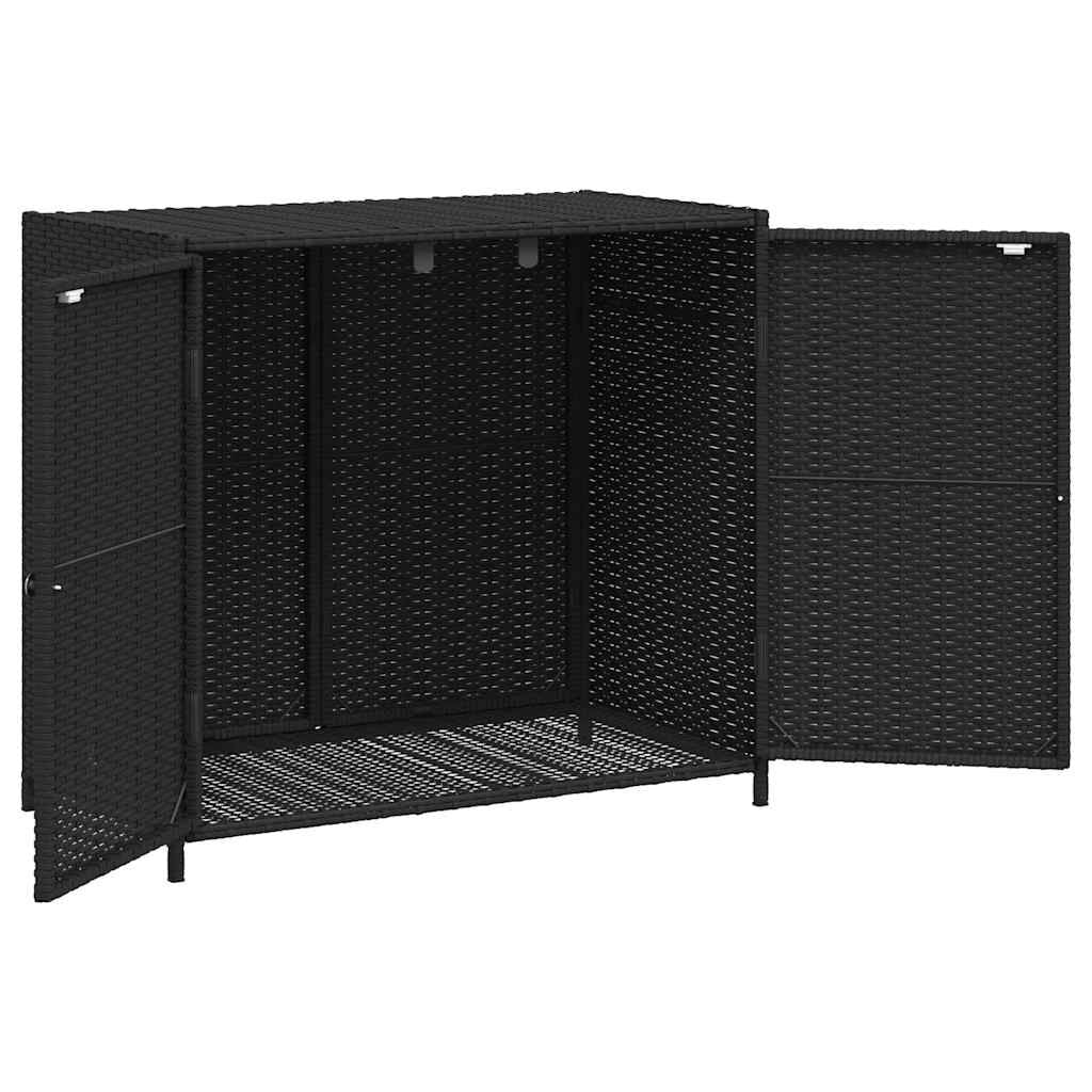 Gartenschrank Schwarz 83X45X76 Cm Poly Rattan