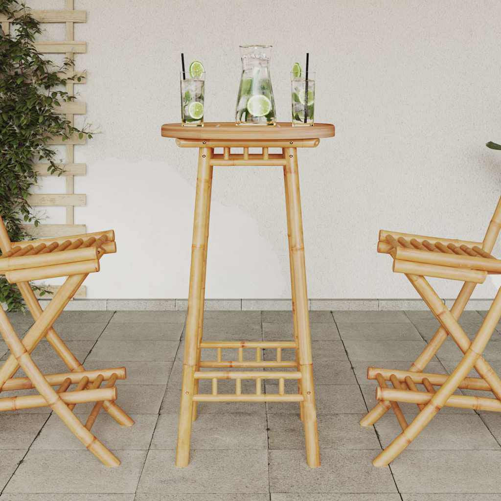 Garten-Bartisch Rund Ø55X100 Cm Bambus