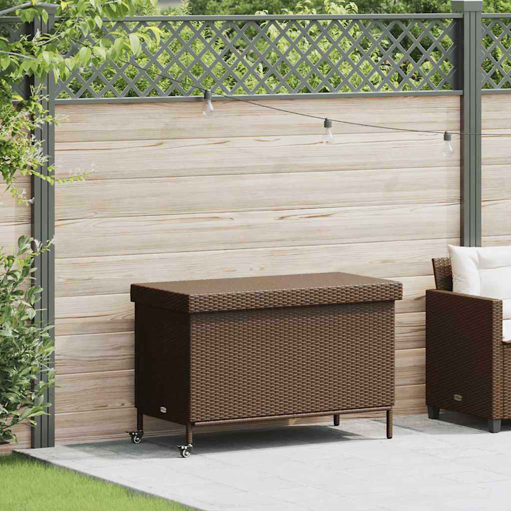 Polyrattan Storage Box With Wheels