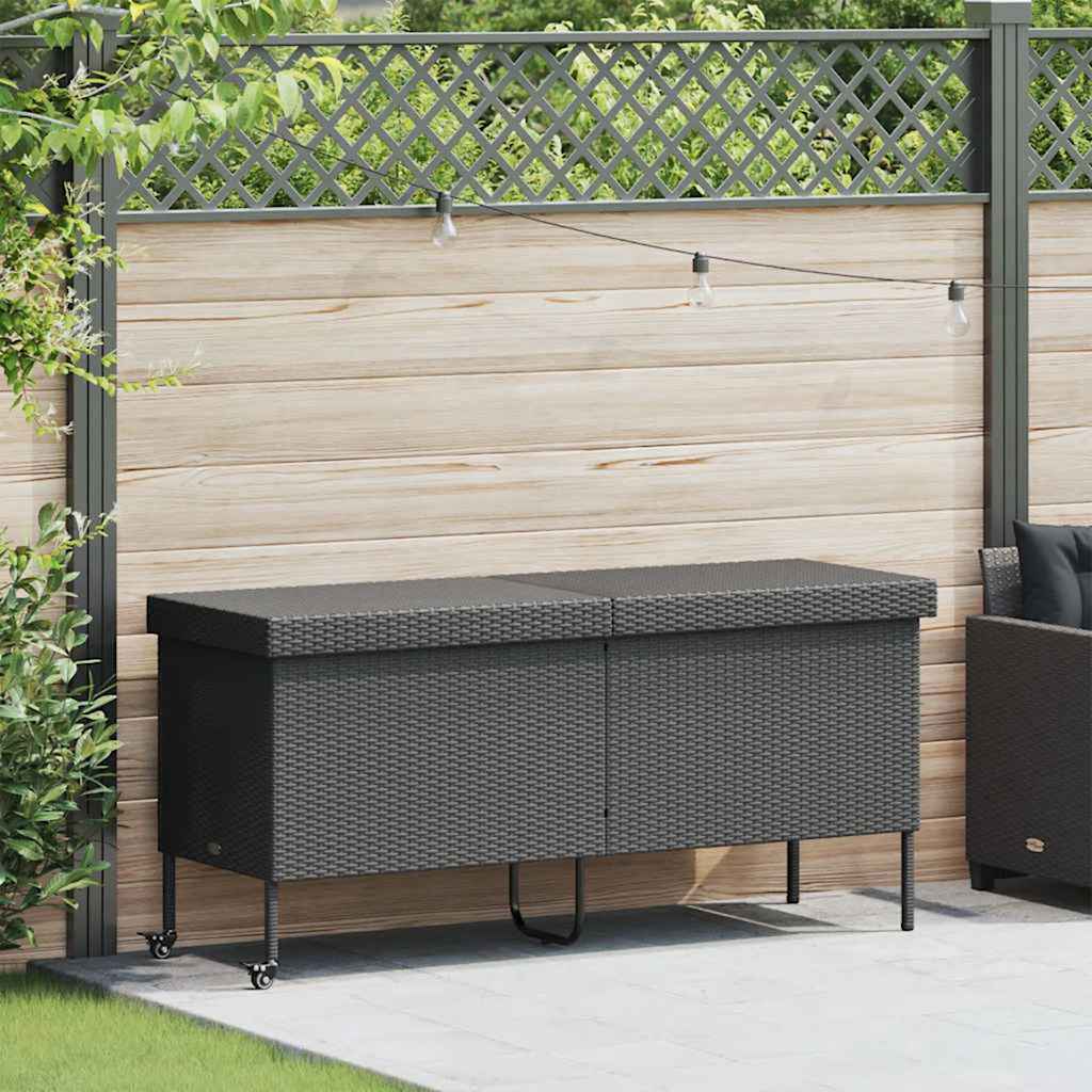 Polyrattan Storage Box With Wheels