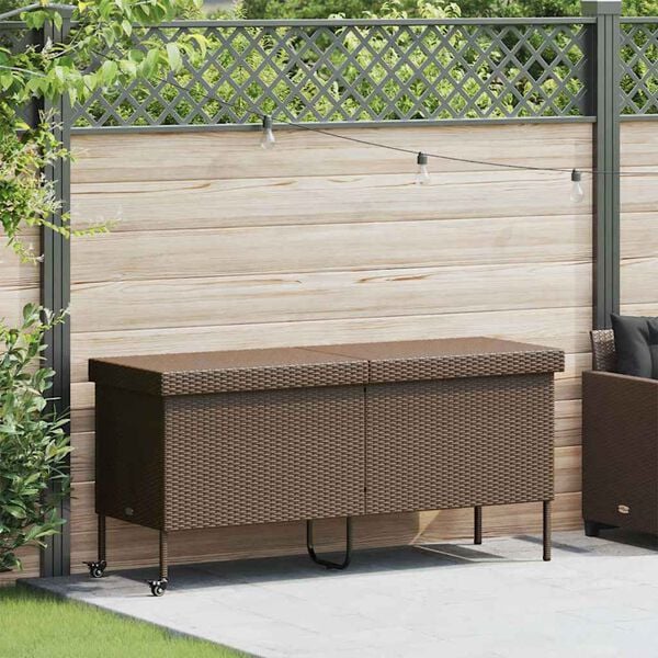 Polyrattan Storage Box With Wheels