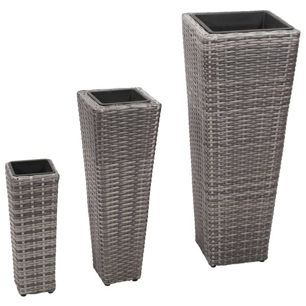 Polyrattan Planter Set