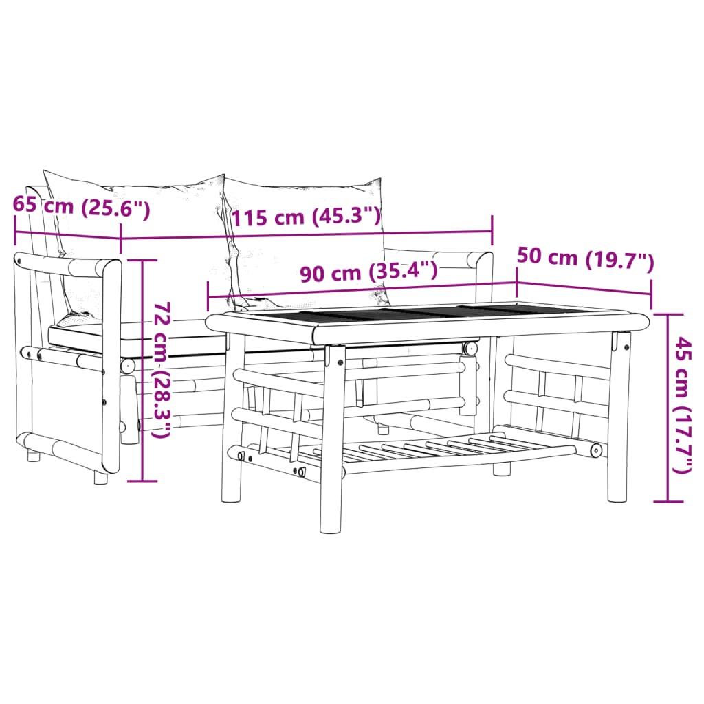Bambus Outdoor Sofaset